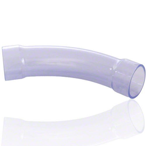 PVC U Transparent Bogen 22&deg; in DIN Abmessung, Klebemuffe
